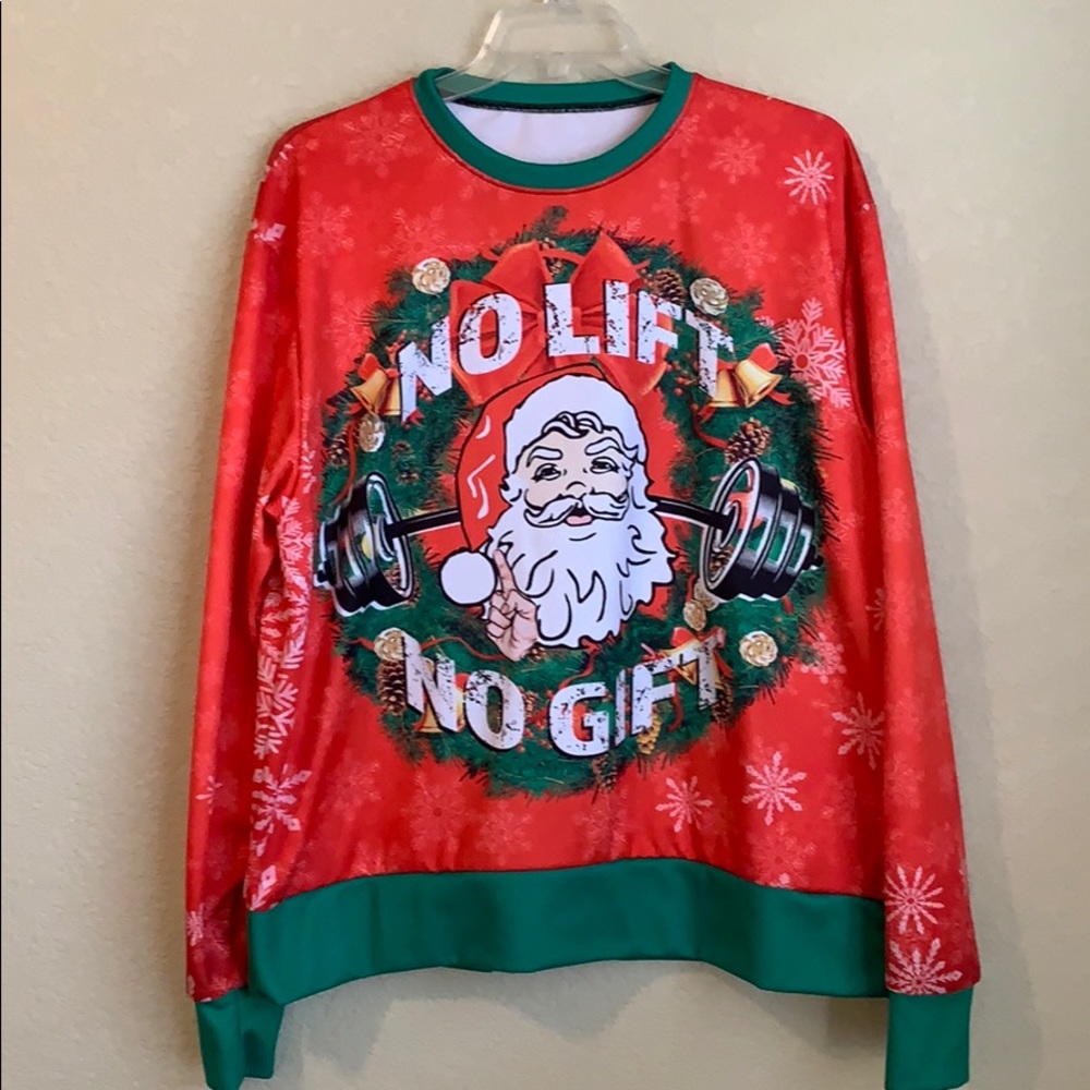 Vivid Athletics No Lift No Gift Christmas Sweater